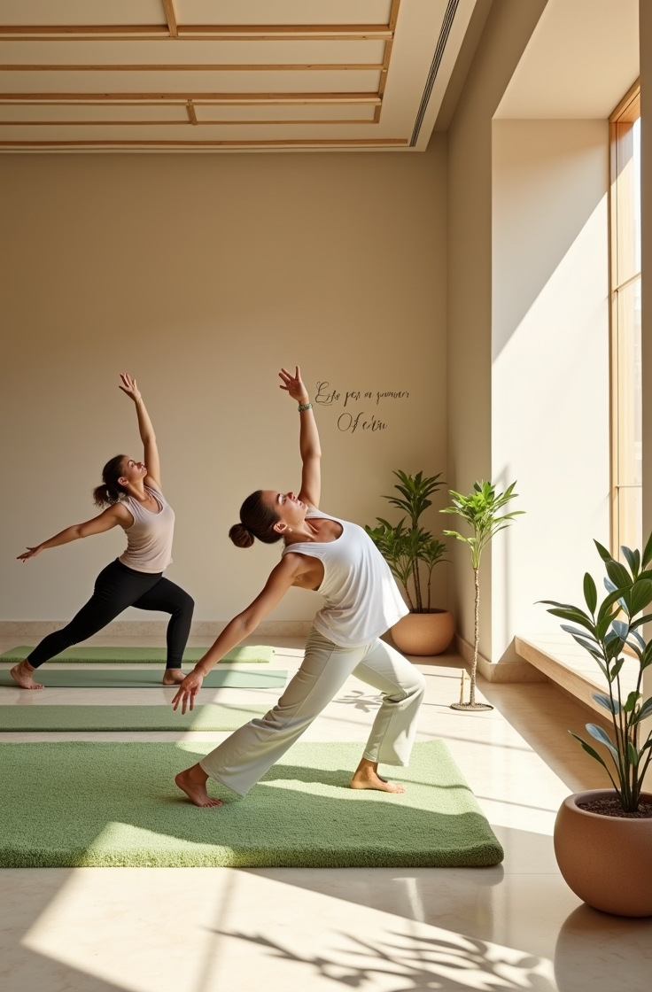 Pilates silhuett mot svensk natur